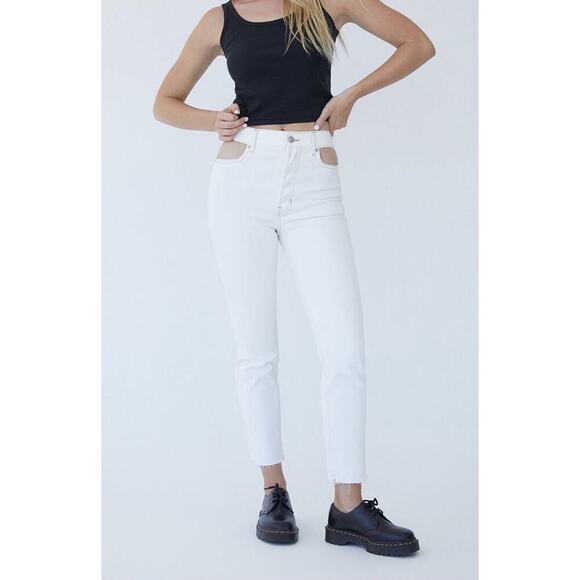 Pacsun X Playboy High Waist Cut-Out Slim Jeans Size 27 White Bunny Streetwear - Picture 12 of 12